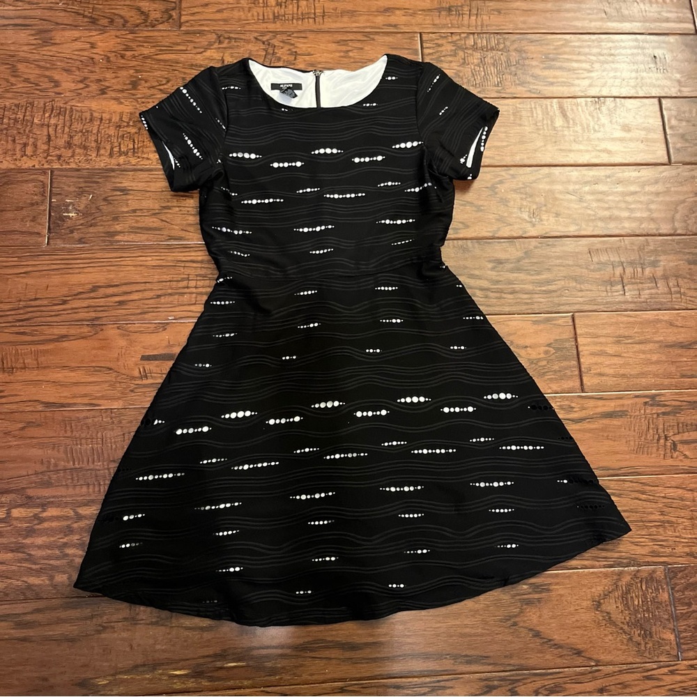 Alfani Black and White Textured Dress